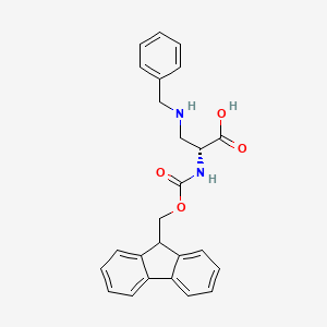 molecular formula C25H24N2O4 B582244 (R)-2-(((9H-fluoren-9-yl)methoxy)carbonylamino)-3-(benzylamino)propanoic acid CAS No. 1217633-31-2