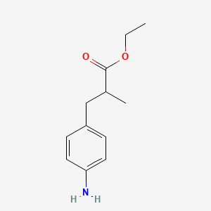 molecular formula C12H17NO2 B582253 Ethyl 3-(4-aminophenyl)-2-methylpropanoate CAS No. 1234846-44-6