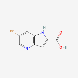 molecular formula C8H5BrN2O2 B582254 6-Bromo-1H-pyrrolo[3,2-B]pyridine-2-carboxylic acid CAS No. 1260386-47-7