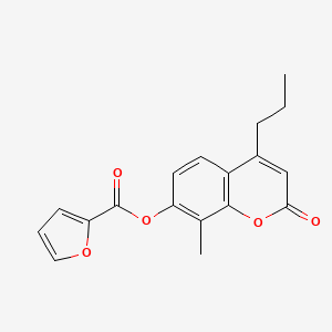 molecular formula C18H16O5 B5822677 8-methyl-2-oxo-4-propyl-2H-chromen-7-yl 2-furoate 