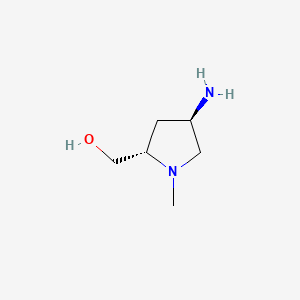 molecular formula C6H14N2O B582270 ((2S,4R)-4-Amino-1-methylpyrrolidin-2-yl)methanol CAS No. 1256636-31-3