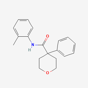 molecular formula C19H21NO2 B5822745 N-(2-methylphenyl)-4-phenyloxane-4-carboxamide 