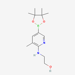 molecular formula C14H23BN2O3 B582275 2-(3-Methyl-5-(4,4,5,5-tetramethyl-1,3,2-dioxaborolan-2-yl)pyridin-2-ylamino)ethanol CAS No. 1351380-78-3