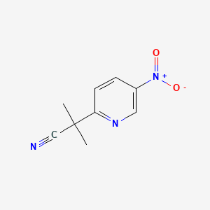 molecular formula C9H9N3O2 B582277 2-甲基-2-(5-硝基吡啶-2-基)丙腈 CAS No. 1256633-31-4