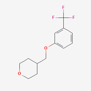 molecular formula C13H15F3O2 B582280 4-(3-Trifluoromethylphenoxy)methyltetrahydro-2H-pyran CAS No. 1257664-95-1