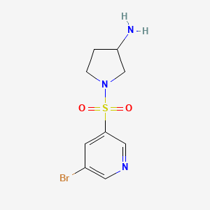 molecular formula C9H12BrN3O2S B582284 1-(5-Bromopyridin-3-ylsulfonyl)pyrrolidin-3-amine CAS No. 1247942-01-3