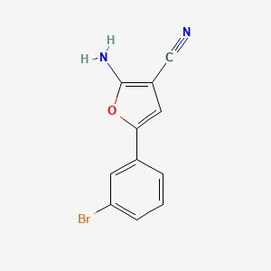 molecular formula C11H7BrN2O B582286 2-Amino-5-(3-bromophenyl)furan-3-carbonitrile CAS No. 1261268-89-6