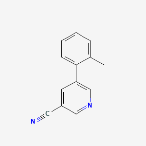 molecular formula C13H10N2 B582290 5-(o-Tolyl)nicotinonitrile CAS No. 1268076-20-5