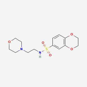 molecular formula C14H20N2O5S B5822962 N-[2-(4-MORPHOLINYL)ETHYL]-2,3-DIHYDRO-1,4-BENZODIOXINE-6-SULFONAMIDE 