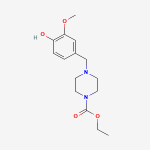 molecular formula C15H22N2O4 B5823008 ethyl 4-[(4-hydroxy-3-methoxyphenyl)methyl]piperazine-1-carboxylate 