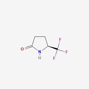 molecular formula C5H6F3NO B582303 (5S)-5-(三氟甲基)吡咯烷-2-酮 CAS No. 1287211-10-2