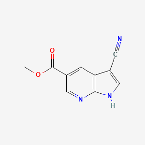 molecular formula C10H7N3O2 B582311 Methyl 3-cyano-1H-pyrrolo[2,3-b]pyridine-5-carboxylate CAS No. 1256825-00-9