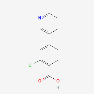molecular formula C12H8ClNO2 B582317 2-Chloro-4-(pyridin-3-yl)benzoic acid CAS No. 1214356-98-5