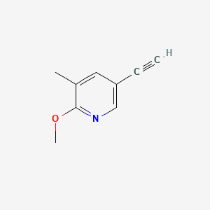 molecular formula C9H9NO B582320 5-乙炔基-2-甲氧基-3-甲基吡啶 CAS No. 1372100-25-8