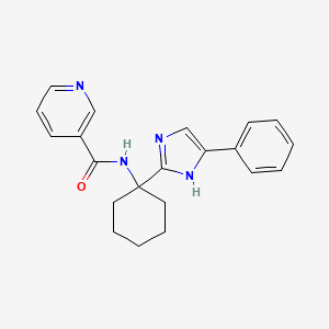 molecular formula C21H22N4O B582323 N-(1-(4-Phenyl-1H-imidazol-2-yl)cyclohexyl)nicotinamide CAS No. 1233025-82-5