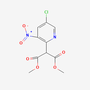 molecular formula C10H9ClN2O6 B582328 Dimethyl 2-(5-chloro-3-nitropyridin-2-YL)malonate CAS No. 1261956-26-6