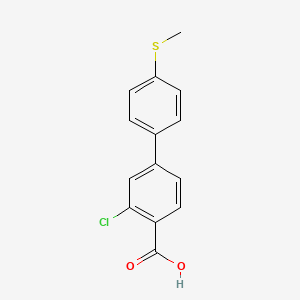 molecular formula C12H9ClO2S B582331 2-氯-4-(4-甲硫代苯基)苯甲酸 CAS No. 1261900-69-9