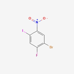 molecular formula C6H2BrFINO2 B582332 1-溴-2-氟-4-碘-5-硝基苯 CAS No. 1226808-77-0