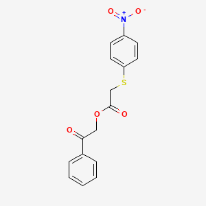 molecular formula C16H13NO5S B5823323 Phenacyl 2-(4-nitrophenyl)sulfanylacetate 