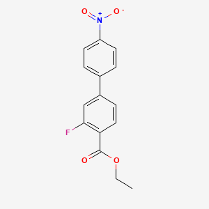molecular formula C15H12FNO4 B582334 Ethyl 2-fluoro-4-(4-nitrophenyl)benzoate CAS No. 1365272-65-6