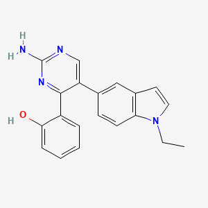 molecular formula C20H18N4O B582336 2-(2-Amino-5-(1-ethyl-1h-indol-5-yl)pyrimidin-4-yl)phenol CAS No. 1289141-75-8