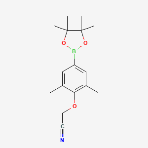 molecular formula C16H22BNO3 B582338 2-(2,6-Dimethyl-4-(4,4,5,5-tetramethyl-1,3,2-dioxaborolan-2-yl)phenoxy)acetonitrile CAS No. 1256359-33-7