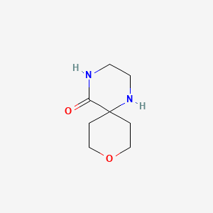 molecular formula C8H14N2O2 B582343 9-Oxa-1,4-diaza-spiro[5.5]undecan-5-one CAS No. 1250833-07-8