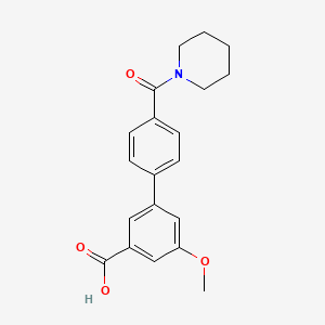 5-Methoxy-3-[4-(piperidinocarbonyl)phenyl]benzoic acid
