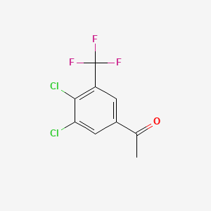 molecular formula C9H5Cl2F3O B582350 1-(3,4-Dichloro-5-(trifluoromethyl)phenyl)ethanone CAS No. 1261645-17-3