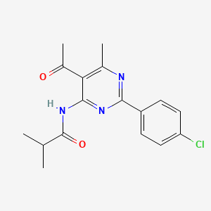 molecular formula C17H18ClN3O2 B5823519 N-[5-acetyl-2-(4-chlorophenyl)-6-methylpyrimidin-4-yl]-2-methylpropanamide 
