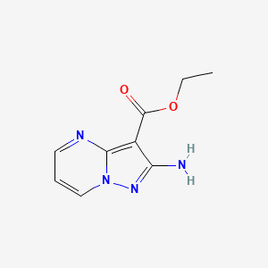 molecular formula C9H10N4O2 B582353 Ethyl 2-aminopyrazolo[1,5-a]pyrimidine-3-carboxylate CAS No. 1260169-02-5