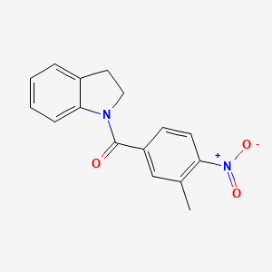 molecular formula C16H14N2O3 B5823554 2,3-dihydro-1H-indol-1-yl(3-methyl-4-nitrophenyl)methanone 