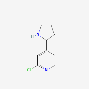 molecular formula C9H11ClN2 B582356 2-Chloro-4-(2-pyrrolidinyl)pyridine CAS No. 1256787-30-0
