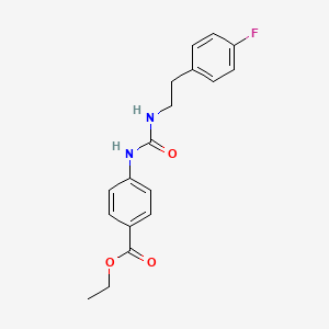 molecular formula C18H19FN2O3 B5823588 ETHYL 4-({[(4-FLUOROPHENETHYL)AMINO]CARBONYL}AMINO)BENZOATE 