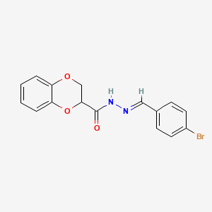 molecular formula C16H13BrN2O3 B5823608 N'-[(E)-(4-bromophenyl)methylidene]-2,3-dihydro-1,4-benzodioxine-2-carbohydrazide 