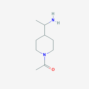 molecular formula C9H18N2O B582361 1-[4-(1-Aminoethyl)piperidin-1-yl]ethanone CAS No. 1268522-23-1