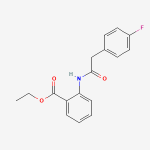 molecular formula C17H16FNO3 B5823650 ETHYL 2-[2-(4-FLUOROPHENYL)ACETAMIDO]BENZOATE 