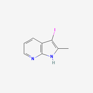 molecular formula C8H7IN2 B582369 3-iodo-2-methyl-1H-pyrrolo[2,3-b]pyridine CAS No. 1256964-50-7