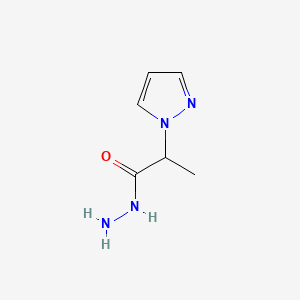 molecular formula C6H10N4O B582383 2-(1H-Pyrazol-1-yl)propanehydrazide CAS No. 1217862-45-7