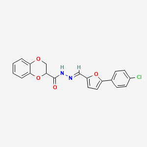 molecular formula C20H15ClN2O4 B5823831 N'-{(E)-[5-(4-chlorophenyl)furan-2-yl]methylidene}-2,3-dihydro-1,4-benzodioxine-2-carbohydrazide 