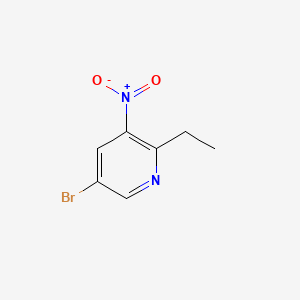 molecular formula C7H7BrN2O2 B582386 5-Bromo-2-ethyl-3-nitropyridine CAS No. 1211591-74-0