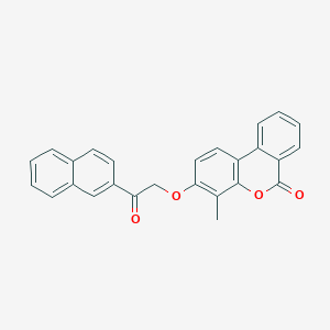 molecular formula C26H18O4 B5823880 4-methyl-3-[2-(naphthalen-2-yl)-2-oxoethoxy]-6H-benzo[c]chromen-6-one 