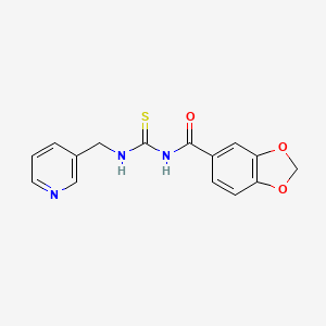 molecular formula C15H13N3O3S B5823957 N-(pyridin-3-ylmethylcarbamothioyl)-1,3-benzodioxole-5-carboxamide 