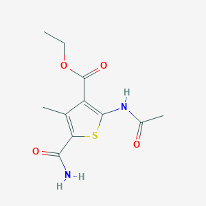 molecular formula C11H14N2O4S B5823984 ETHYL 5-CARBAMOYL-2-ACETAMIDO-4-METHYLTHIOPHENE-3-CARBOXYLATE 