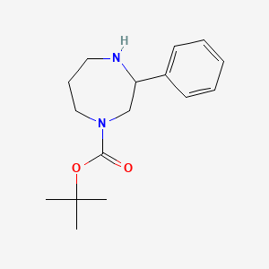 molecular formula C16H24N2O2 B582405 叔丁基 3-苯基-1,4-二氮杂环戊烷-1-羧酸酯 CAS No. 1211596-44-9