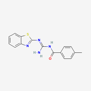 molecular formula C16H14N4OS B5824050 N-(N-Benzo[d]thiazol-2-ylcarbamimidoyl)-4-methylbenzamide 