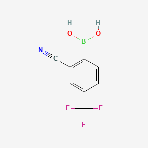 molecular formula C8H5BF3NO2 B582412 2-Cyano-4-(trifluoromethyl)phenylboronic acid CAS No. 1218790-84-1