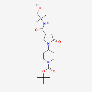 molecular formula C19H33N3O5 B582419 Tert-butyl 4-[4-[(1-hydroxy-2-methylpropan-2-yl)carbamoyl]-2-oxopyrrolidin-1-yl]piperidine-1-carboxylate CAS No. 1221278-48-3