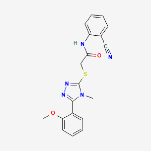 molecular formula C19H17N5O2S B5824279 N-(2-cyanophenyl)-2-{[5-(2-methoxyphenyl)-4-methyl-4H-1,2,4-triazol-3-yl]sulfanyl}acetamide 