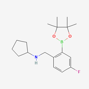 N-(4-Fluoro-2-(4,4,5,5-tetramethyl-1,3,2-dioxaborolan-2-yl)benzyl)cyclopentanamine